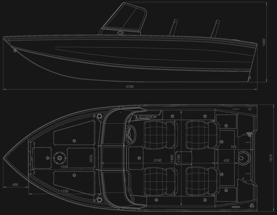 VIZION 470 ALUMĪNIJA MOTORLAIVA