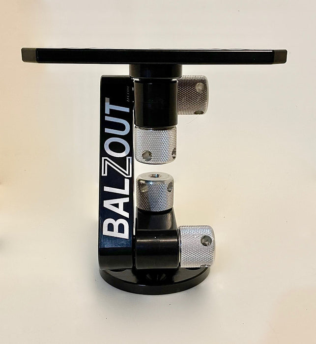 BALZOUT HELIX, SOLIX MOUNT 9" ARM, ROUND BASE, ANODIZED BLACK, SILVER KNOBS